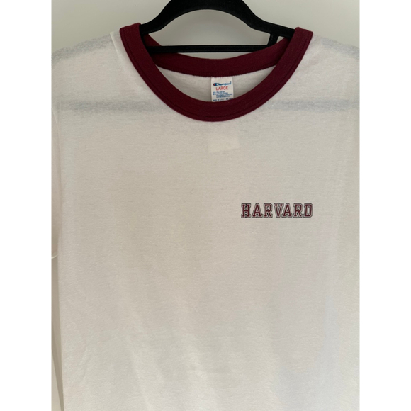 Vintage 1980’s Champion Harvard Ringer Tee, Sz L - Picture 2 of 10
